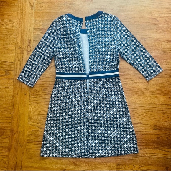 NWT Draper James Honeycomb Nassau Navy Ponte Floral Dress L - Picture 11 of 16